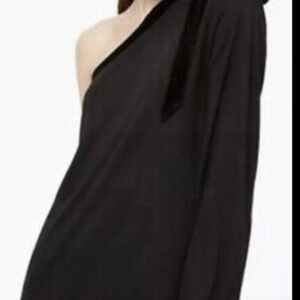 LOFT Black One-Shoulder Off-the-Shoulder Sweater